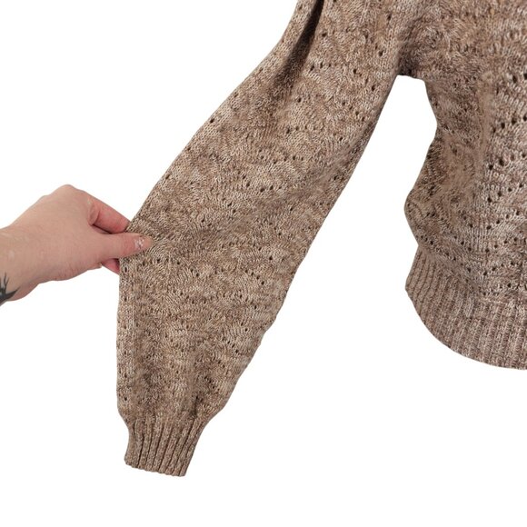 Gentle Fawn Puff Sleeve Knit Light Tan Pink Sweater Sz S - Picture 3 of 10